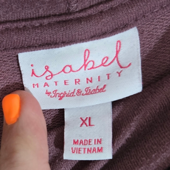Isabel Maternity by Ingrid & Isabel Burgundy Cowl Neck Sweater Size XL - Picture 2 of 4